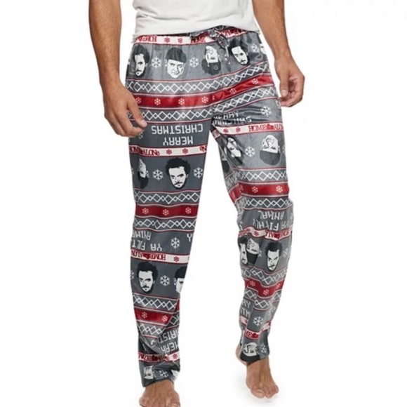 home alone Other - NEW Home Alone Filthy Animal Ugly Velour Sleep Pants Mens SZ Large in Grey